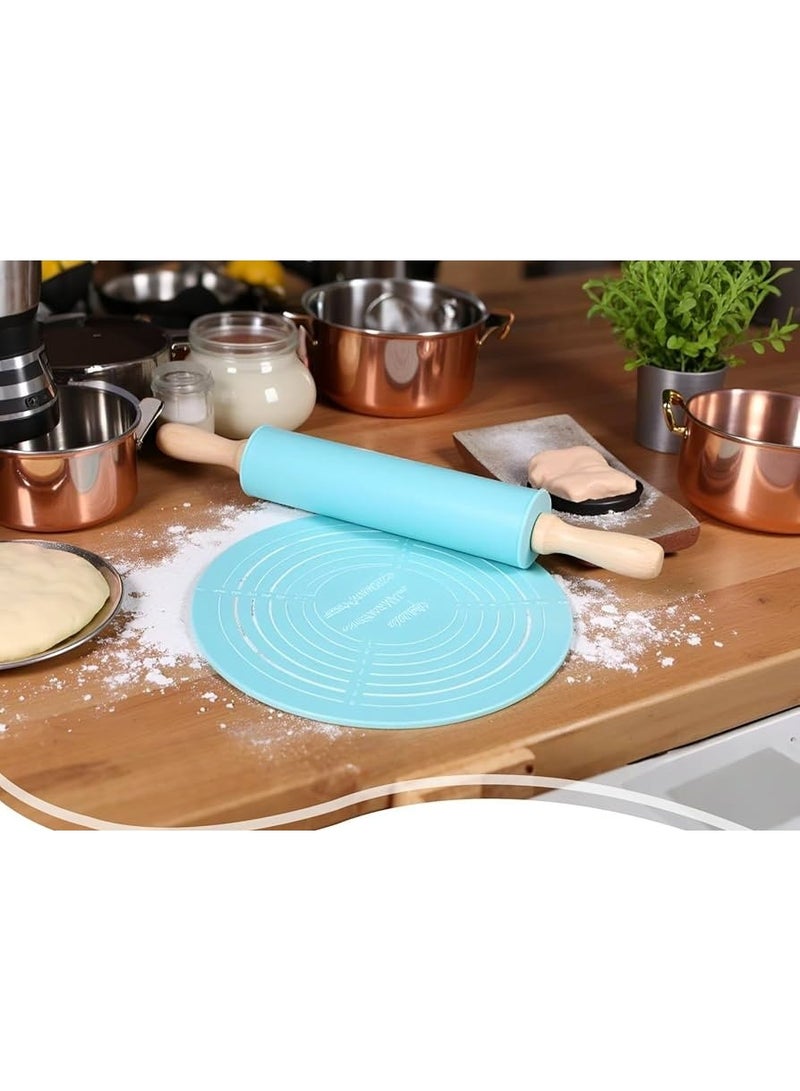 Silicone Baking Mat for Pastry with Measurement Circles – Non-Stick Dough Rolling Pad, Heat Resistant Reusable Kneading Surface for Bread, Pizza & Cookies - Image 2